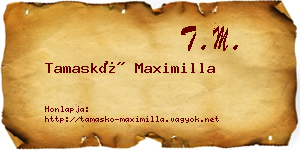 Tamaskó Maximilla névjegykártya
